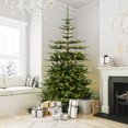 thumbnail image 3 of Topbuy 7 FT Artificial Pre-lit Christmas Tree Hinged Xmas Fir Tree with 1303 Branch Tips 500 Warm White LED Lights, 3 of 9