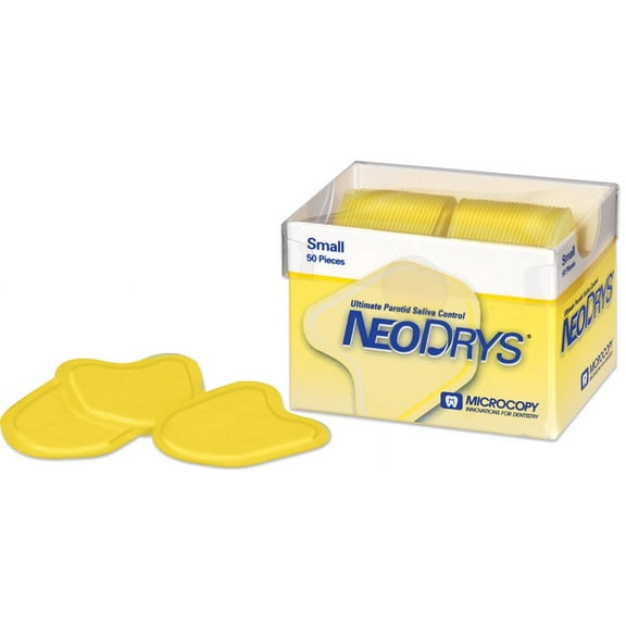 Microcopy DYS NeoDrys Saliva Absorbents Small Yellow Cotton Roll Sub 50/Pk