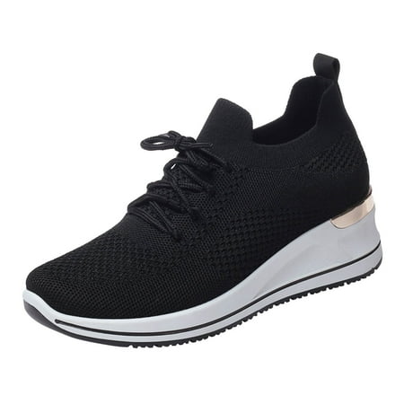 

KaLI_store Womens Shoes Women Shoes Walking Running Shoes Non-Slip Fashion Sneakers Black