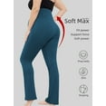 thumbnail image 3 of Bearsland Women's Plus Size Maternity Leggings over Belly Pregnancy Yoga Pants Active Wear Workout Pants with Pocket 3-Pack, 3 of 7