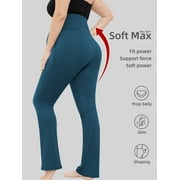 Bearsland Womens Plus Size Maternity Leggings over Belly Pregnancy Yoga Pants Active Wear Workout Pants with Pocket 3-Pack