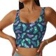 thumbnail image 1 of Balery Green Christmas Print Socks Sujetadores deportivos con espalda cruzada para mujer, acolchados, sin costuras, de alto impacto, ideales para yoga, gimnasio, entrenamiento y fitness.-Large, 1 of 8