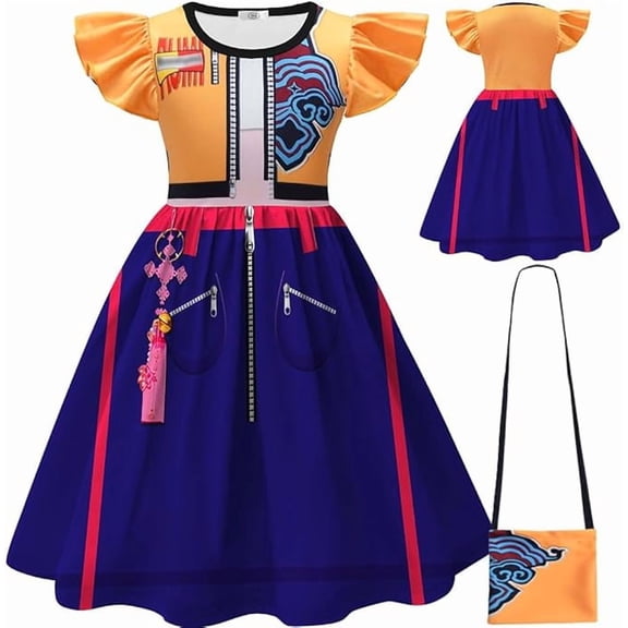 KAWELL Vestido de cantante pop para niñas Disfraz de cazadores para niños Disfraz de Halloween, talla 7-8 años