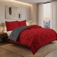 thumbnail image 4 of Elegant Comfort Reversible Down Alternative Comforter Set, Soft Microfiber All-Season Bedding, Lightweight Wrinkle & Fade Resistant Comforter, Twin/Twin XL, Red/Gray, 4 of 4