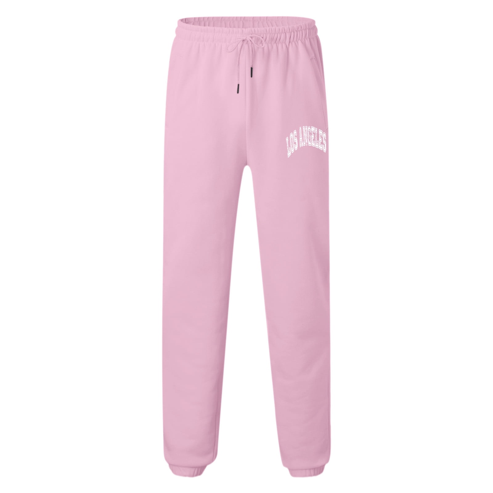 Pink Winter Full-Length Workout Loose Fit Running Sweatpants