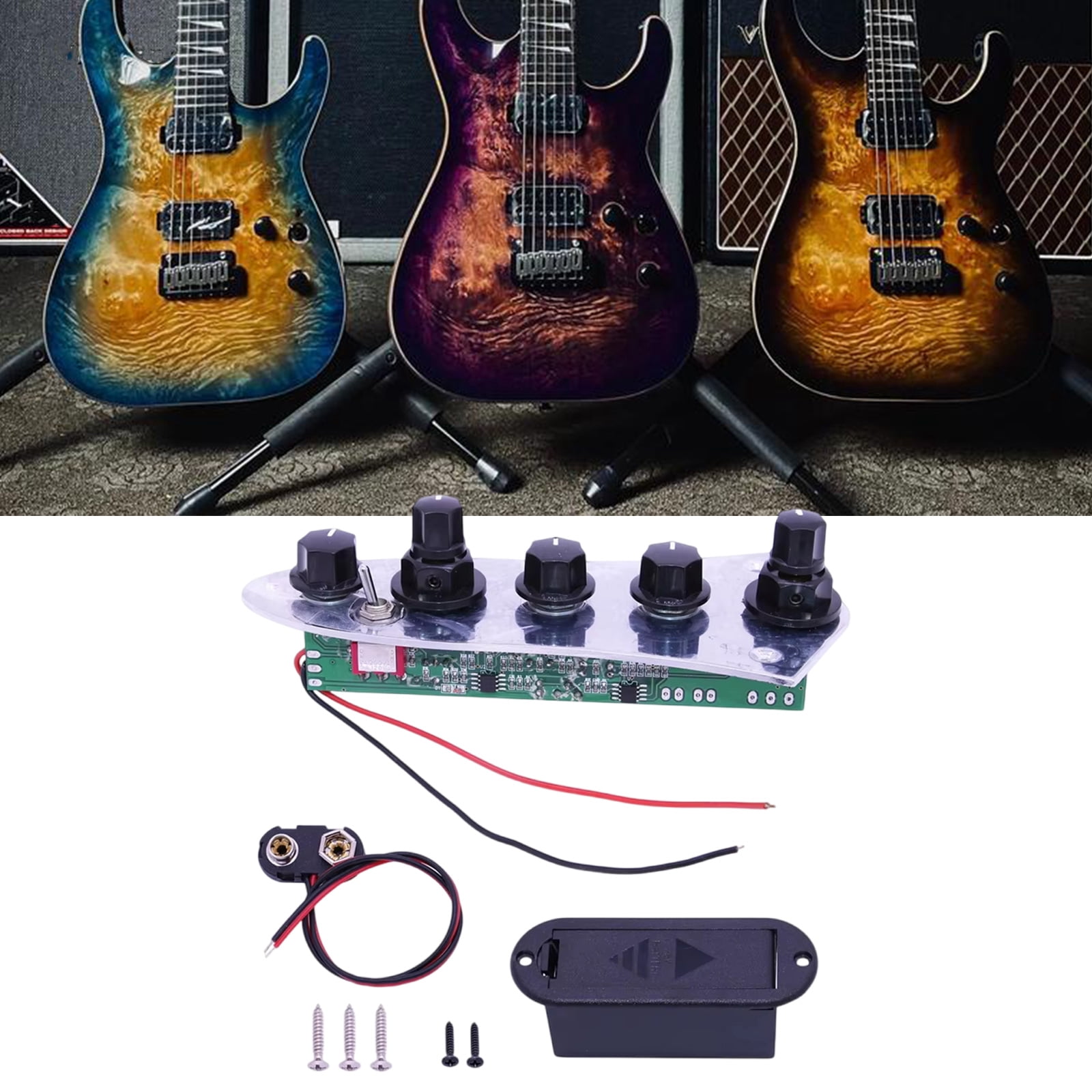 Guitar Prewired Harness 5 Way Prewired Loaded Prewired Control Plate Harness Converter Knobs Replacement for Guitar Part
