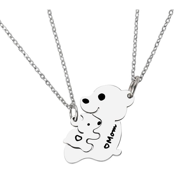 PinesC Mother Daughter Gifts Necklace for Women Mom Daughters Birthday Mothers Day Gift Necklaces for 2 PCS Matching Heart Pendant Mother Daughter Necklace Set for 2