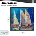 thumbnail image 4 of Stupell Industries Tropical A Strong Wind Sailboats Black Floating Frame Canvas Art, 18 x 18, by Beth A. Forst, 4 of 8