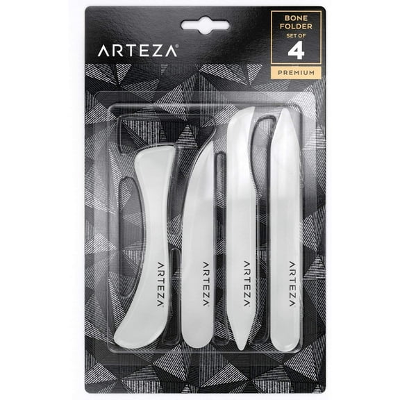 Arteza Bone Folder Folding Creasing Paper Tool for DIY Crafts - 4 Piece