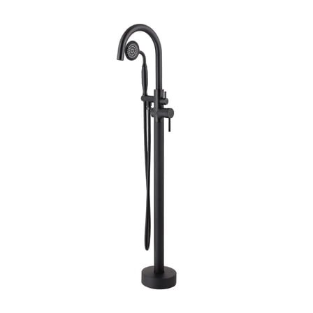 Freestanding Bathtub Tub Faucet with Handheld Shower 40.12" High Swan Neck Spout