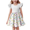 thumbnail image 3 of MKOSPLRT Toddler Tutu Dress Girls Ruffle Tulle Dresses Cute Summer Party Princess Sundress Easter Print A-line Mini Dresses Light Blue 5-6 Years, 3 of 7