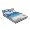 thumbnail image 2 of Ambesonne Beach Fitted Sheet & Pillow Sham Set, Summer Season Vibes Sea, Queen, White Cream Blue, 2 of 2
