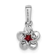 thumbnail image 3 of FB Jewels Sterling Silver Rhodium-plated Floral Garnet Pendant, 3 of 3