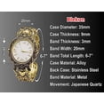 thumbnail image 2 of Blekon Collections Japanese Quartz Women's 35mm Case Intricate Style Concho Cuff Bangle Watch Gold, 2 of 5