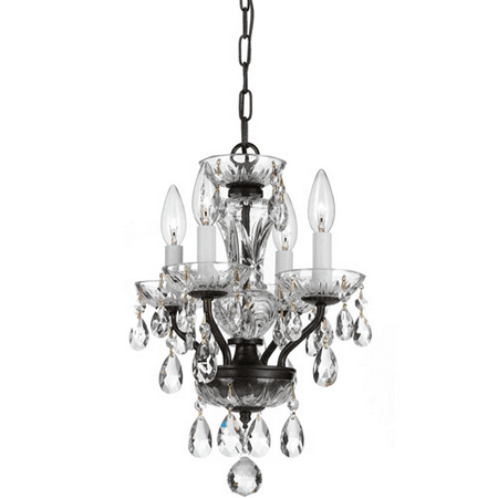 

Chandeliers 4 Light With English Bronze Clear Swarovski Strass Steel 11 inch 240 Watts - World of Lighting