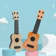thumbnail image 6 of Cheers.US Kids Toy Ukulele Kids Guitar Musical Toy 4 Steel Strings with Pick Kids Play Early Educational Learning Musical Instrument Gift for Preschool Children Ages 3-6(Wooden Color), 6 of 7
