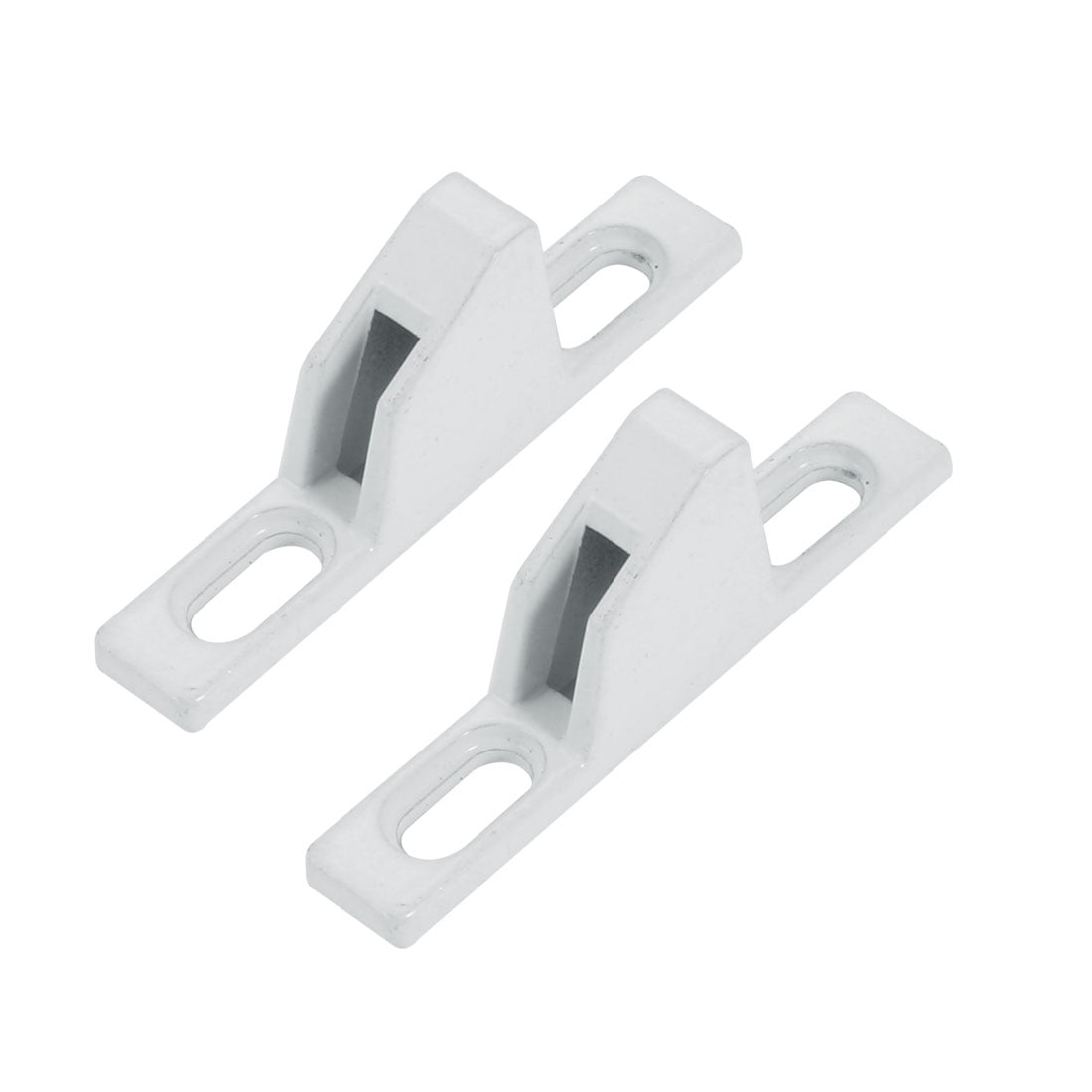 Unique Bargains 55mmx9mmx19mm Zinc Alloy Sliding Door Window Lock Keeper White 2pcs