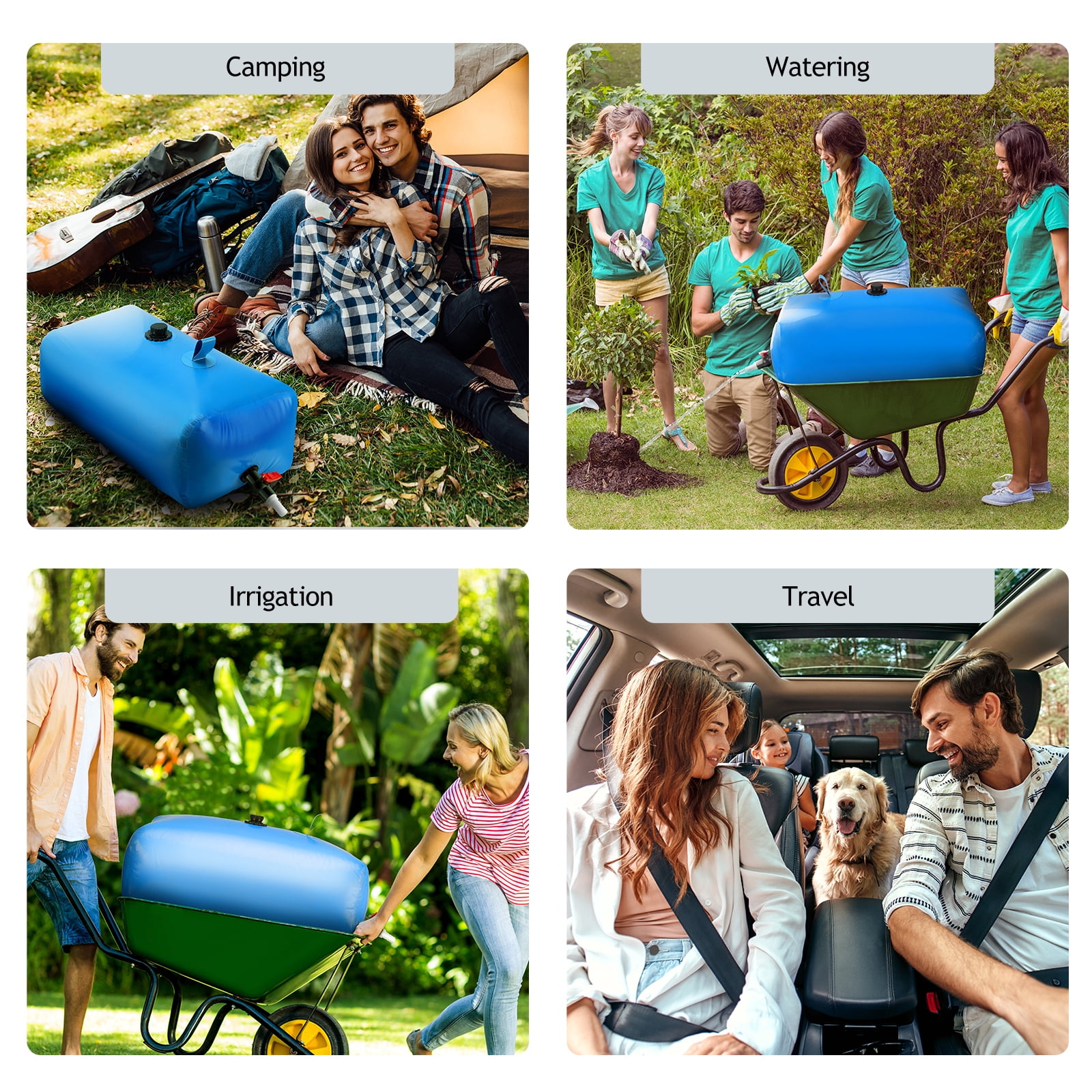 FIMEI 63 Gal Collapsible Water Bladder Tank 240L Water Storage Bladder, High-Density PVC, Blue