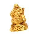 thumbnail image 2 of GUOOL Laughing Buddha Statue Resin Figurine Bookshelf Table Centerpiece Money Frog Golden, 2 of 9