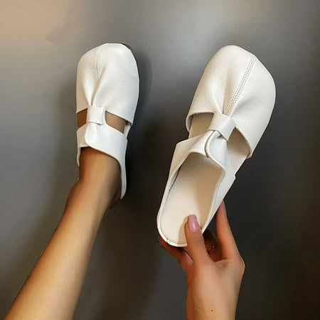 

〖Yilirongyumm〗 White 40 Sandals Women Cap Fold Soft Fashion Sandals Large Bottom Toe Size Hollow Women s Sandals