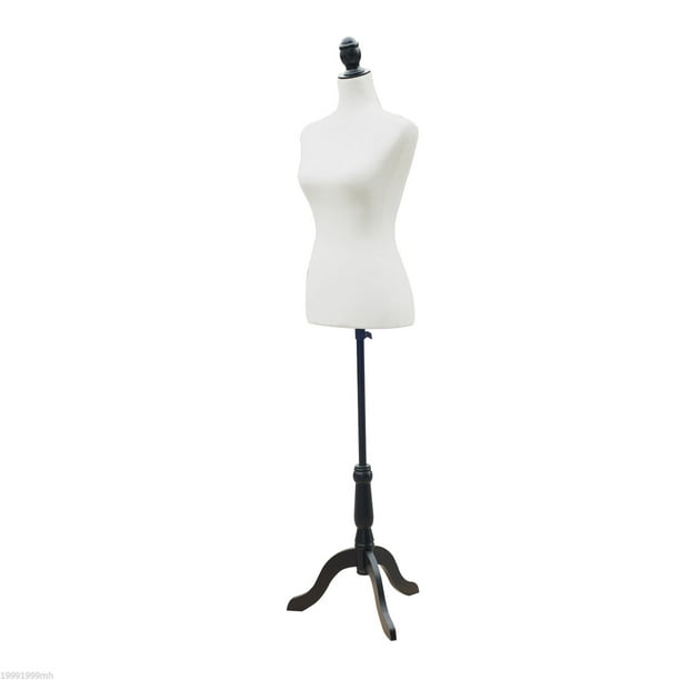 FDW Mannequin Manikin 60-67height Adjustable Female Dress Model Display Torso Body Tripod Stand Clothing Forms (Black)