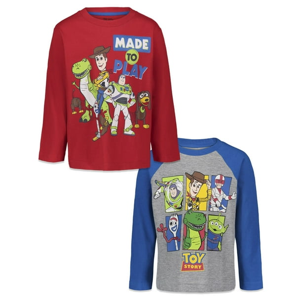 Disney Pixar Toy Story Woody Buzz Lightyear Forky Toddler Boys 2 Pack Long Sleeve T-Shirts ...