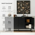 thumbnail image 7 of EYYTHUNG 4 Door Fluted Sideboard Buffet Cabinet, Modern Accent Storage Credenza with Adjustable Shelves, Black, 7 of 7