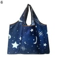 thumbnail image 3 of CNKOO Flower Star Stripe Reusable Folding Women Shopping Bag Large Capacity Pouch Tote, 3 of 12