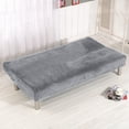thumbnail image 4 of CJC Armless Plush Sofa Bed Cover - Stretch Velvet Sofa Bed Slipcover - Thicker Folding Futon Sofa Cover Protector, Gray, 4 of 8