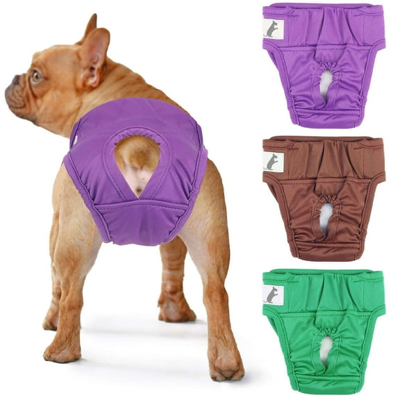 Spencer 3 Pack Washable Female Dog Diapers, Doggie Doggy Diapers, Waterproof Puppy Diapers for Female Dog, Reusable Pet Diapers for Small Medium Large Dogs, Size S-2XL