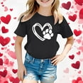 thumbnail image 2 of Gunia Valentines Shirts For Kids Boys Girls Short Sleeve Love Heart Graphic Crew Neck Casual Breathable Soft Valentine'S Day T-Shirt Toddler Tee Tops 3-14 Years Black, 2 of 4