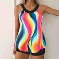 thumbnail image 5 of Women Halter Neck Tankini Swimsuits Retro Plus Size Modest 2 Piece High Waist Bathing Suit Flowy Swimwear Set S-5xl Multicolor, M, 5 of 5