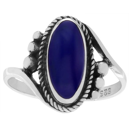 Brinley Co. Women's Lapis Sterling Silver Antique Fashion Ring