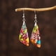 thumbnail image 3 of Pendientes colgantes en forma de gota de piedra de emperador de colores, pendientes multicolores de temperamento femenino, 3 of 5