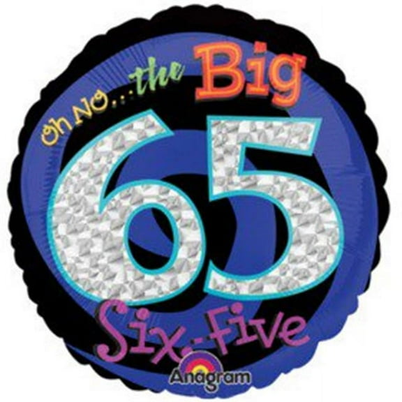 18 inch Oh No! It's My Birthday 65 Anagram Foil Mylar Balloon - Party Supplies Decorations