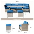 thumbnail image 6 of Eclife 7 Pieces Wicker Rattan 9 - Person Sofa Seating Group with Cushions Outdoor with 3 Loveseat Ottoman and Dinning Table, 6 of 8
