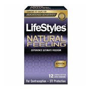 LifeStyles Natural Feeling for Heightened Sensitivity Latex Condoms, 12 ct