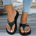 thumbnail image 2 of Men's Flip Flops with Arch Support Comfortable Non Slip Beach Sandals Water-proof Walking Slides for Pool Black Size 10, 2 of 5
