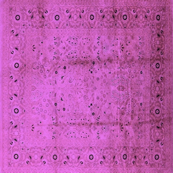 Ahgly Company Indoor Square Oriental Purple Industrial Area Rugs, 7' Square