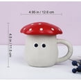 thumbnail image 4 of Bonita taza con forma de hongo con tapa, cubierta de paraguas esmaltada hecha a mano, tazas de leche de cerámica mate de seguridad, taza de té de Amanita Muscaria de 12 oz., 4 of 5