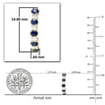 thumbnail image 5 of Dazzlingrock Collection Round Blue Sapphire & White Diamond J Shaped Hoop Earrings for Women (0.15 ctw, Color I-J, Clarity I1-I2) in 18K Yellow Gold, 5 of 6