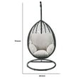thumbnail image 5 of Oval Wicker Swing Chair with Mesh Pattern, Black and Beige, 5 of 5