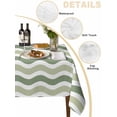 thumbnail image 2 of Sage Green Table Cloth, Abstract Geometric Ocean Wave Stripe Waterproof Tablecloth for Rectangle Tables, Reusable Washable Fabric Table Cover for Restaurant Kitchen Dining Tables 60"x102", 2 of 6