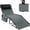 Grey, variant on Kicctia 5-Position Adjustable Outdoor Chaise Lounge Chair with Pillow & Side Pocket – Collapsible, Portable Outdoor Sunbathing Recliner for Poolside, Beach, Backyard, Blue