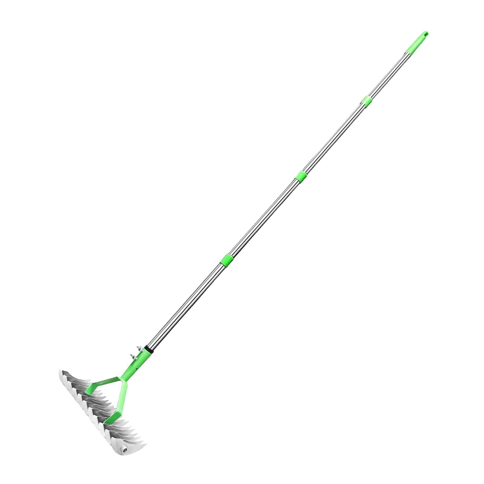 MAGIDEAL Thatch Rake Manual Tool Multifunctional Yard Leaves Rake Sturdy Labor Saving with 1.3 m Handle
