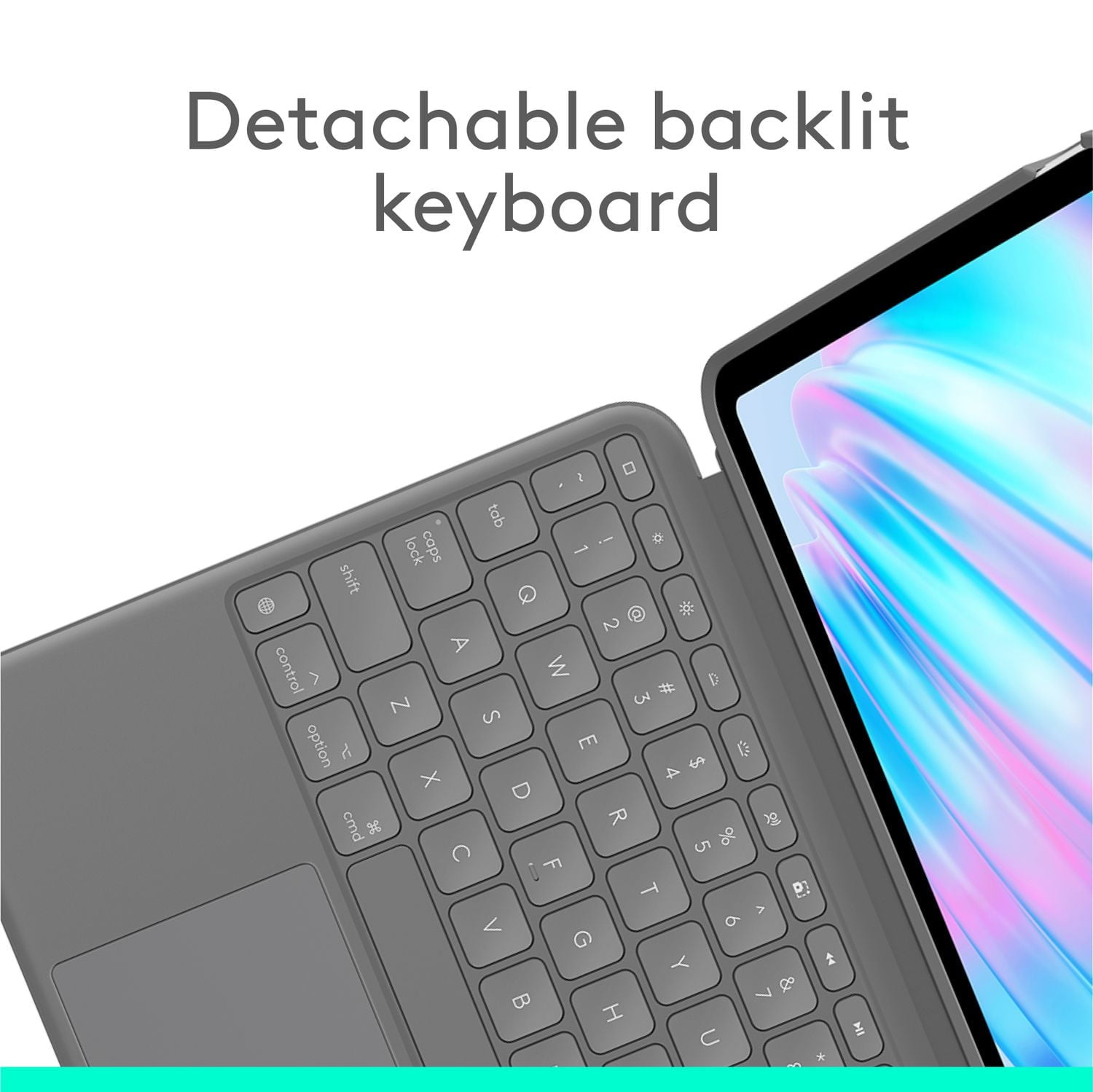 Logitech Combo Touch iPad Air 11" (M2/5th Gen) Keyboard Case - Detachable, Backlit, Kickstand, Grey