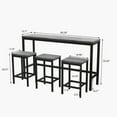 thumbnail image 3 of Seizeen Bar Table Set of 4, Modern Counter Height Dining Table & 3 Stools, Dark Texture Pub Bistro Set with 3 Height Stools for Small Space Kitchen Cafe Shop, Gray, 3 of 7