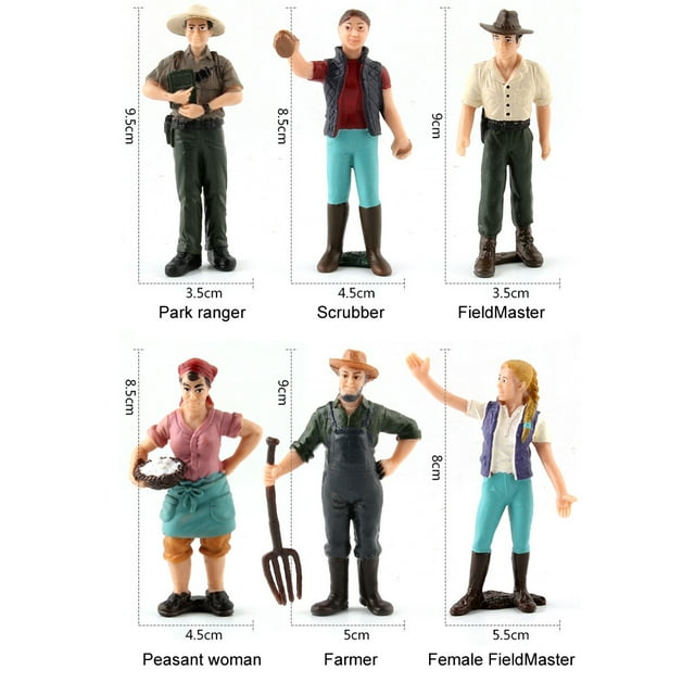 Sonew Simulation Figure Model,Figure Model,16pcs Simulation Farm Character Model Set Farmer Miniature Toy Figure Educational Toys
