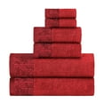 thumbnail image 3 of BNM Cotton Floral Border 6 Piece Assorted Towel Set, Garnet, 3 of 7