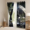 thumbnail image 3 of Castle Fairy Jungle Animal Bear Blackout Curtains Set of 2 (52x84 Each) for Female Men Adults,Mountain Woodland Wildlife Window Curtains,Lake River Life Curtains and Drapes,Ultra Soft Home Decor, 3 of 6